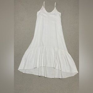 Terzo Millennio White Sleeveless Maxi Dress Sz S 100% Linen Coverup Beach